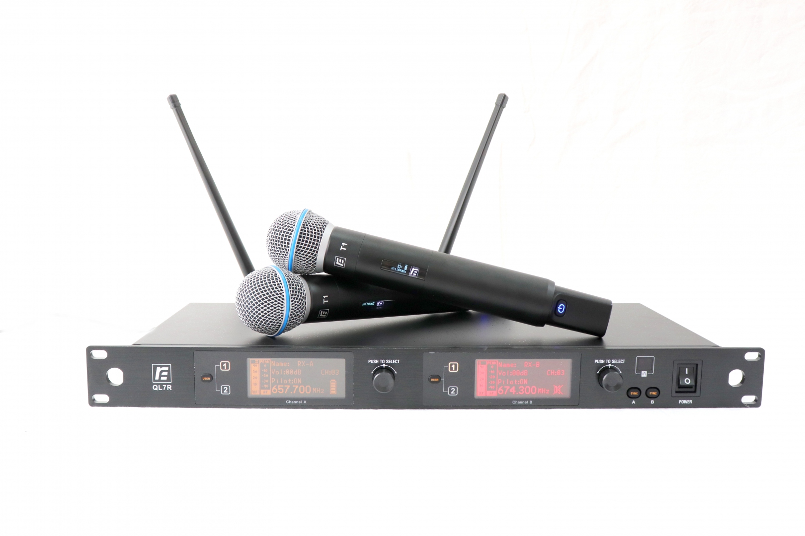 RFIntell QL7R/T1-A 651,800-683,400 МГц 2-канальная радиосистема с 2-мя ручными микрофонами в Майкопе